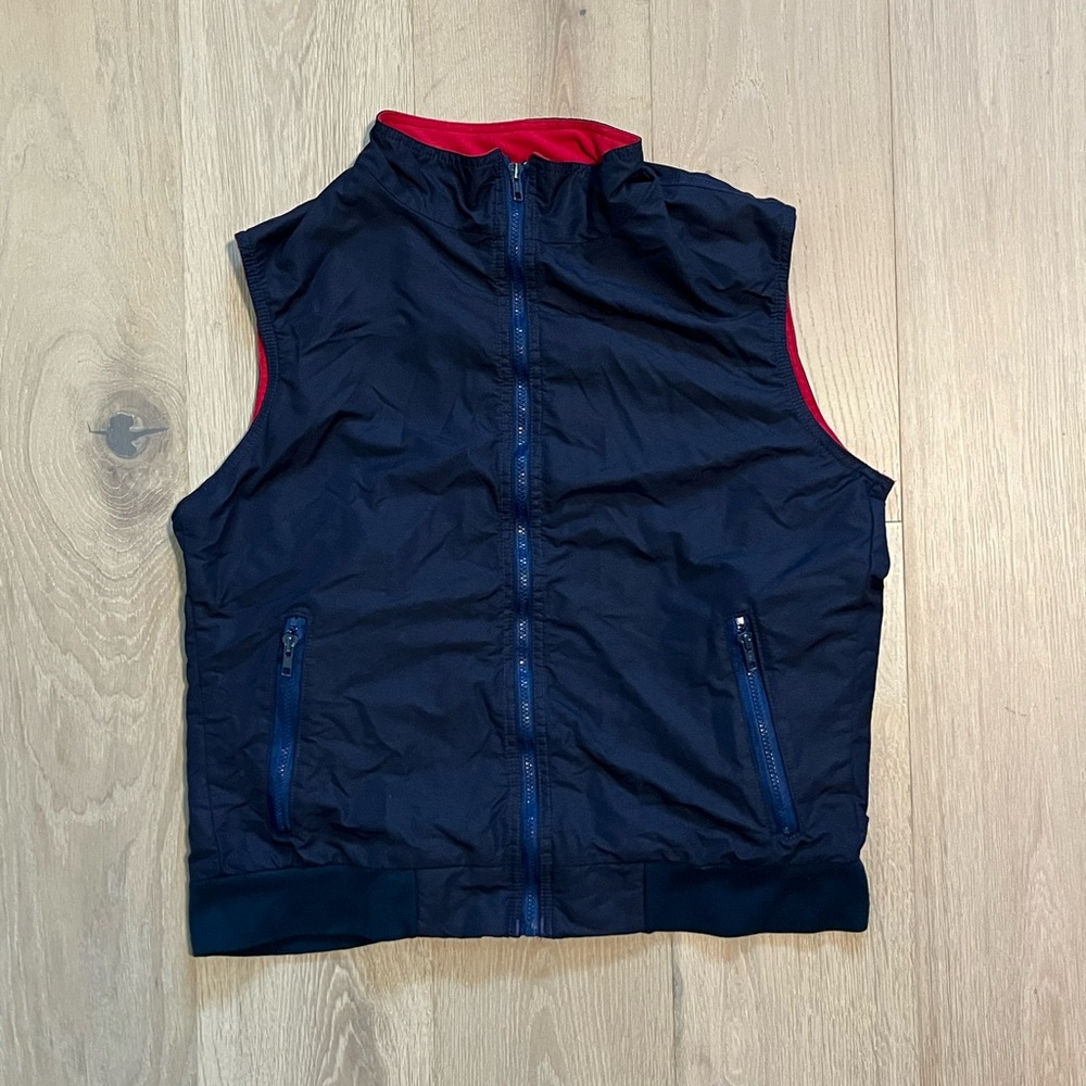 Navy and red fleece Sierra Trading post vest made in USA